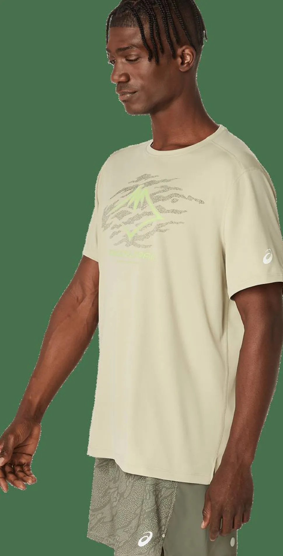 Asics Men's Fujitrail Logo Short Sleeve Top Khaki