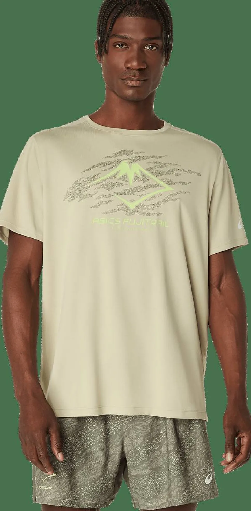 Asics Men's Fujitrail Logo Short Sleeve Top Khaki