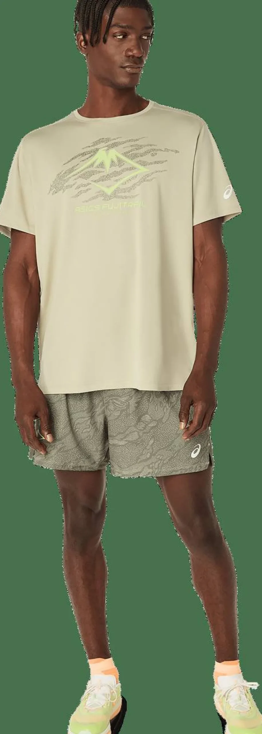 Asics Men's Fujitrail Logo Short Sleeve Top Khaki