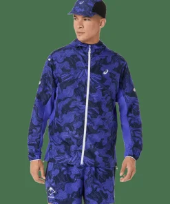 Asics Men's Fujitrail Packable Jacket Cobalt Burst/Indigo Blue/Cream