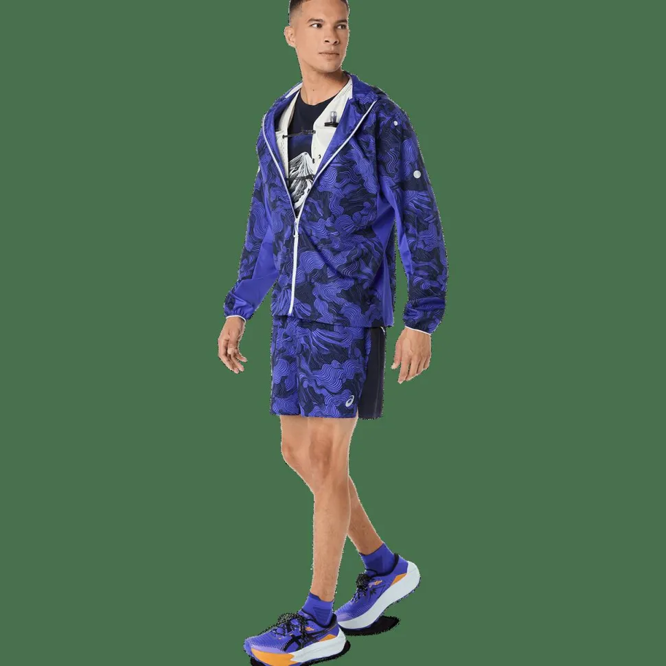 Asics Men's Fujitrail Packable Jacket Cobalt Burst/Indigo Blue/Cream