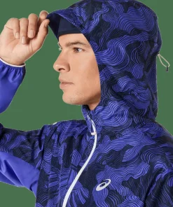 Asics Men's Fujitrail Packable Jacket Cobalt Burst/Indigo Blue/Cream