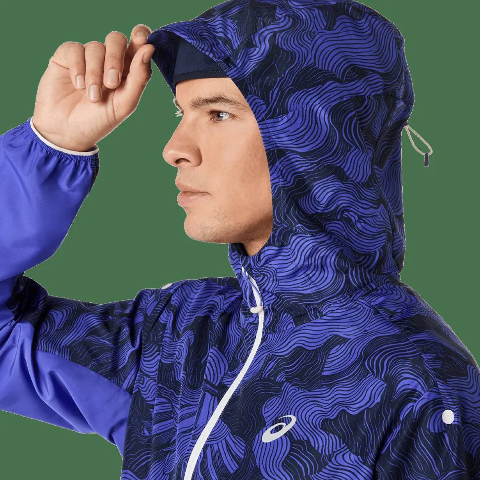 Asics Men's Fujitrail Packable Jacket Cobalt Burst/Indigo Blue/Cream
