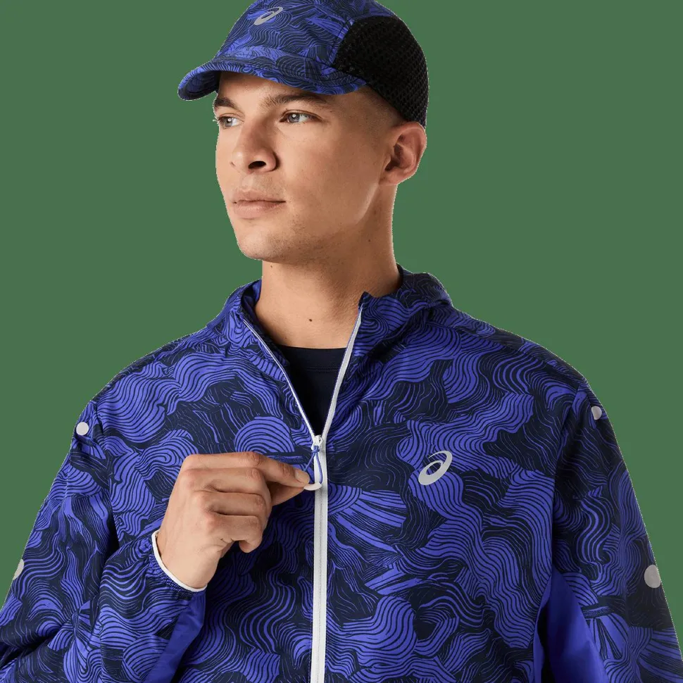 Asics Men's Fujitrail Packable Jacket Cobalt Burst/Indigo Blue/Cream