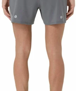 Asics Men's Road 5in Short Clay Grey/Steel Grey/Illuminate Green