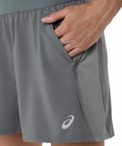 Asics Men's Road 5in Short Clay Grey/Steel Grey/Illuminate Green