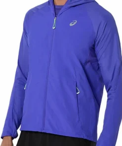 Asics Men's Road Packable Jacket Cobalt Burst/Illuminate Green