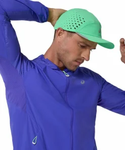 Asics Men's Road Packable Jacket Cobalt Burst/Illuminate Green