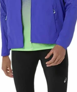 Asics Men's Road Packable Jacket Cobalt Burst/Illuminate Green