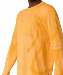 Asics Men's Road Seamless Long Sleeve Top Yamabuki