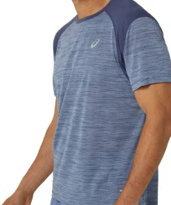 Asics Men's Road Short Sleeve Top Denim Blue/Thunder Blue