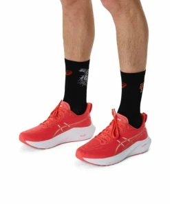 Asics Unisex Performance Run Sock Crew Performance Black/coral Reef