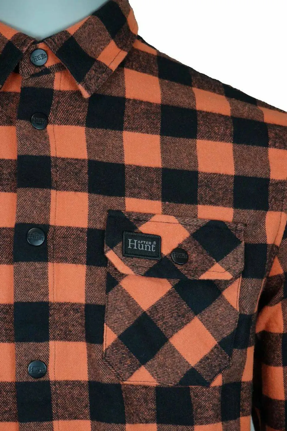 Avignon Unisex AFTER Hunt Flannel Shirt Orange/Black