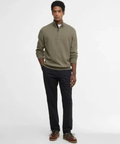 Barbour Men's Cotton Half Zip Smokey Olive