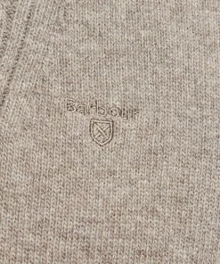 Barbour Men's Essential Lambswool Half Zip Knitted Jumper Dark Stone