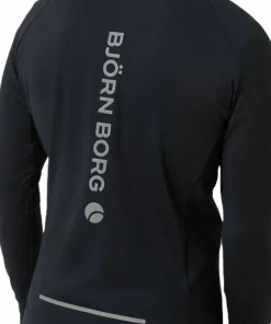 Björn Borg Men's Borg Running Mid Layer Hood Black Beauty