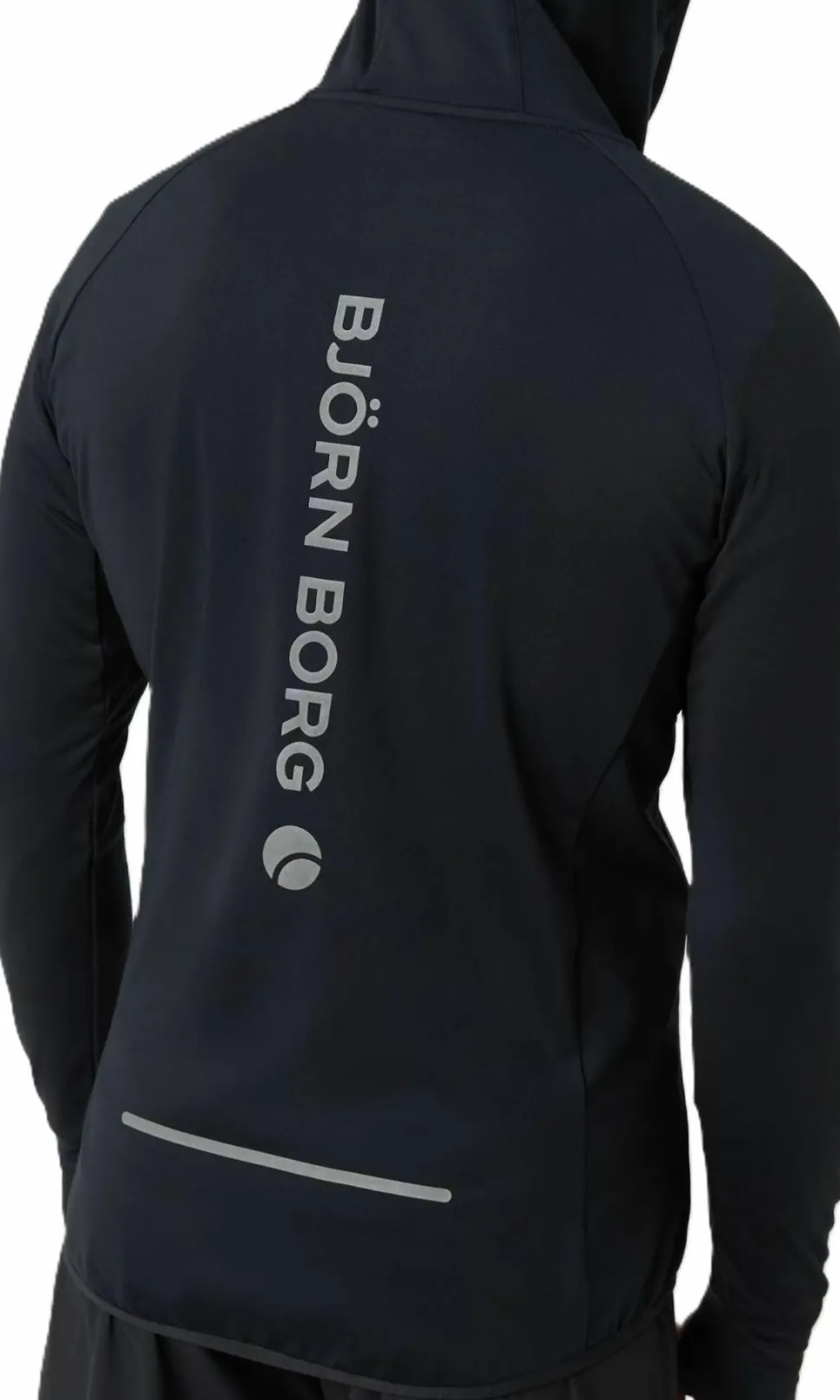 Björn Borg Men's Borg Running Mid Layer Hood Black Beauty