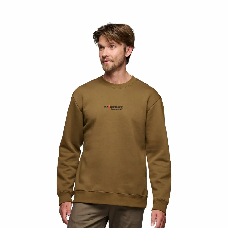 Black Diamond Men's Heritage Wordmark Crewneck Dark Curry