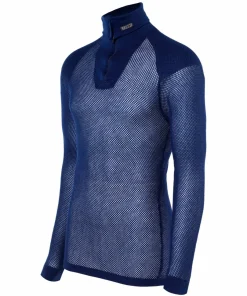 Brynje Unisex Super Thermo Zip Polo Shirt Navy