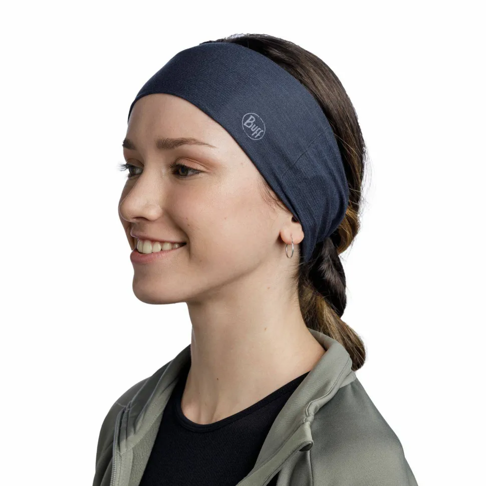 Buff Coolnet UV Wide Headband Solid Night Blue