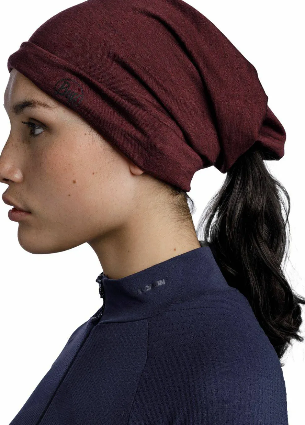Buff Merino Lightweight Neckwear Solid Garnet