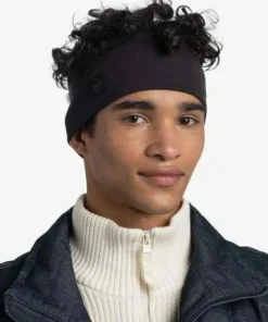 Buff Merino Wide Headband Solid Black