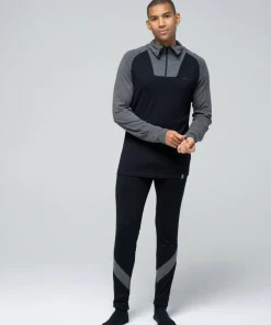 Bula Men's Retro Merino Wool Halfzip Sweater Black