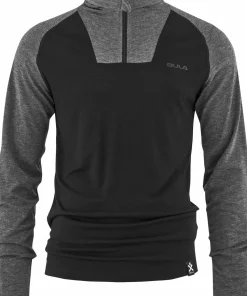 Bula Men's Retro Merino Wool Halfzip Sweater Black
