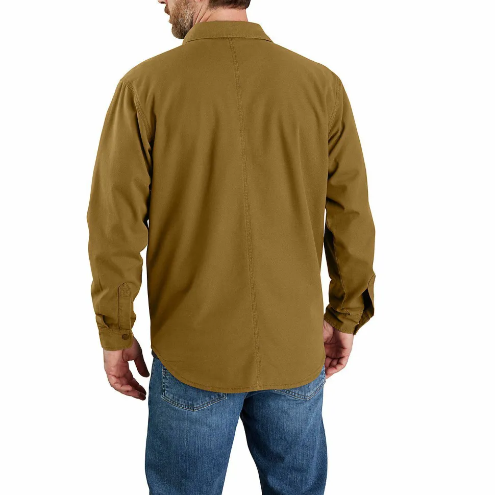 Carhartt Men's Canvas Fleece-Lined Shirt Jacket Oak Brown