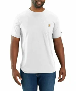 Carhartt Men's Carhartt Force Relaxed Fit Midweight Short-Sleeve Pocket T-Shirt White