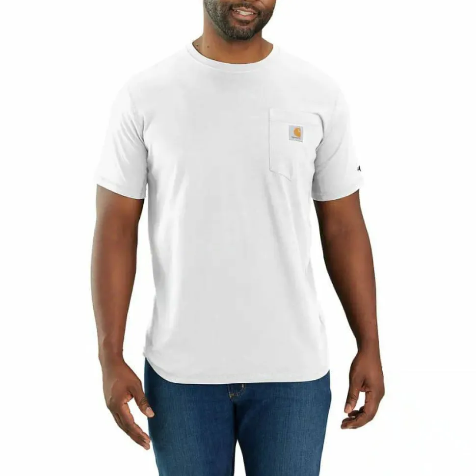 Carhartt Men's Carhartt Force Relaxed Fit Midweight Short-Sleeve Pocket T-Shirt White