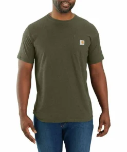 Carhartt Men's Carhartt Force Relaxed Fit Midweight Short-Sleeve Pocket T-Shirt Basil Heather