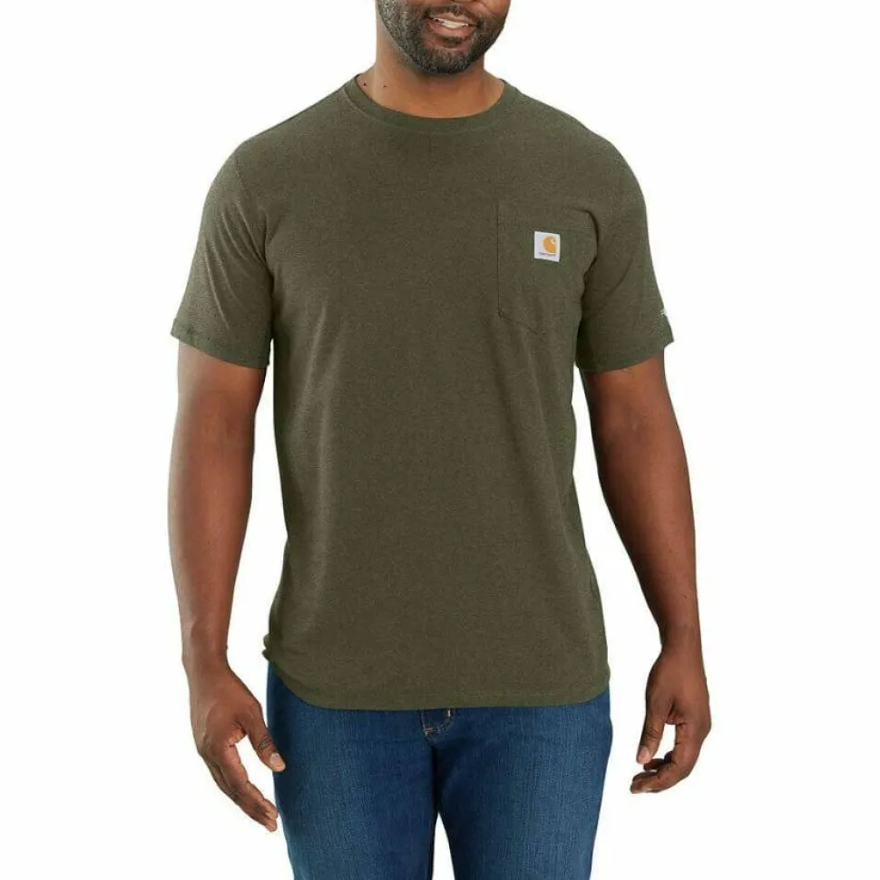 Carhartt Men's Carhartt Force Relaxed Fit Midweight Short-Sleeve Pocket T-Shirt Basil Heather