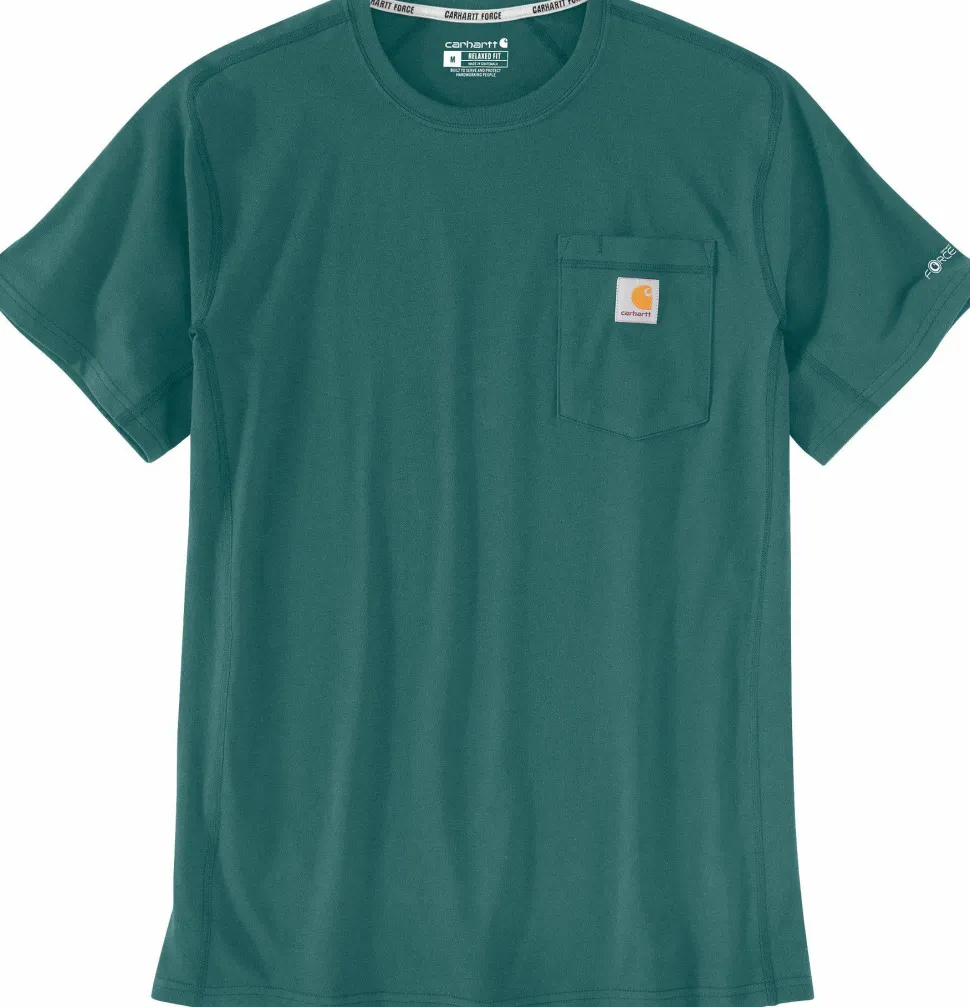 Carhartt Men's Carhartt Force Relaxed Fit Midweight Short-Sleeve Pocket T-Shirt Transformative Teal