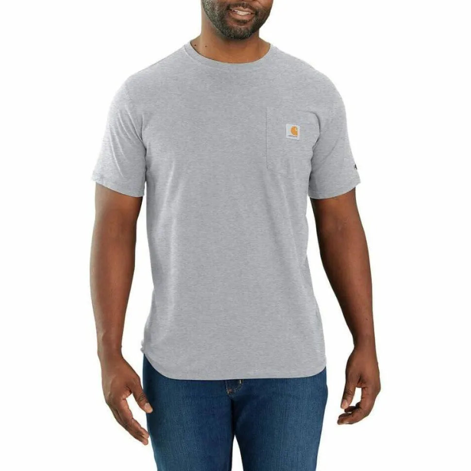 Carhartt Men's Carhartt Force Relaxed Fit Midweight Short-Sleeve Pocket T-Shirt Heather Grey