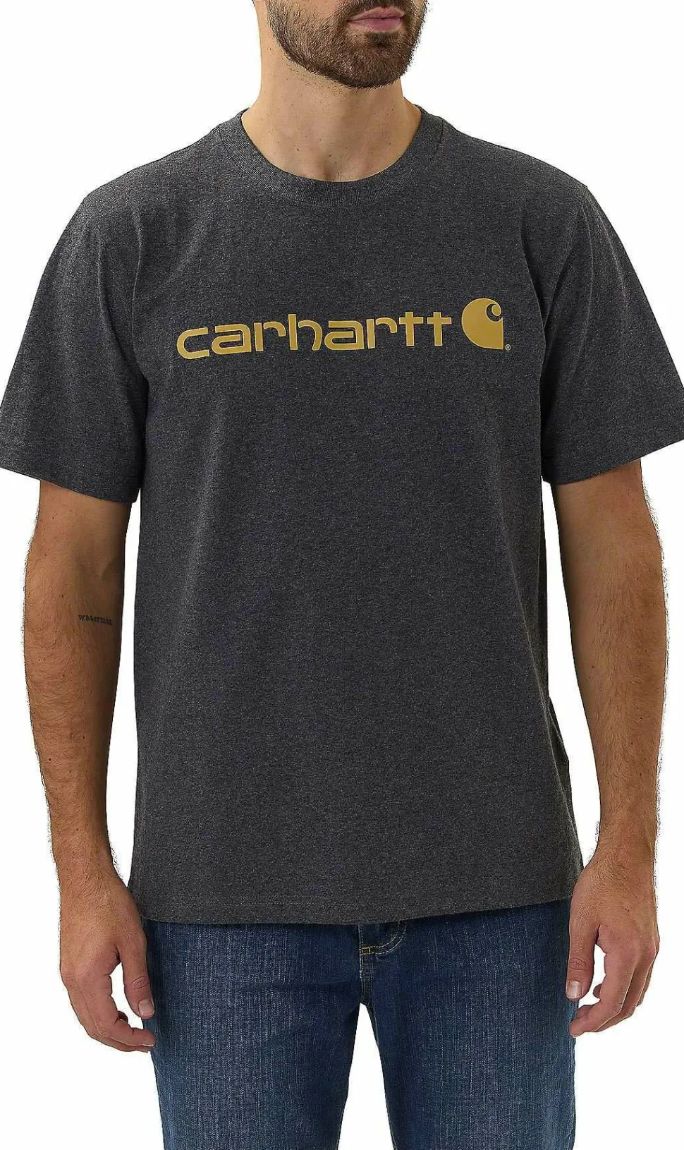 Carhartt Men's Core Logo T-Shirt Short Sleeve Carbon Heather