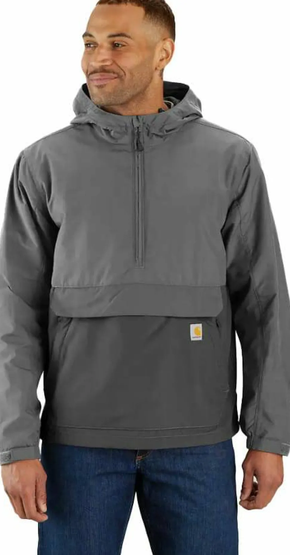 Carhartt Men's Rain Defender Loose Fit Lightweight Packable Anorak Steel/gravel
