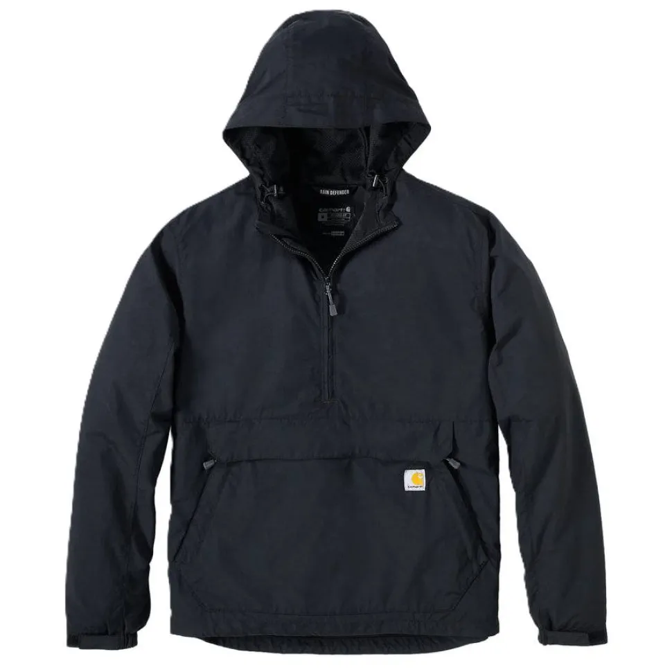 Carhartt Men's Rain Defender Loose Fit Lightweight Packable Anorak Black