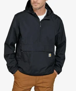 Carhartt Men's Rain Defender Loose Fit Lightweight Packable Anorak Black