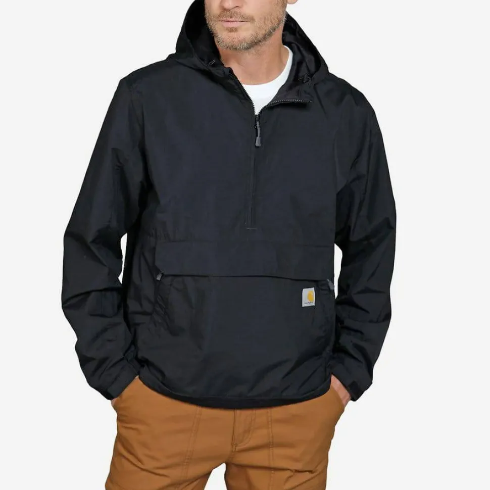 Carhartt Men's Rain Defender Loose Fit Lightweight Packable Anorak Black