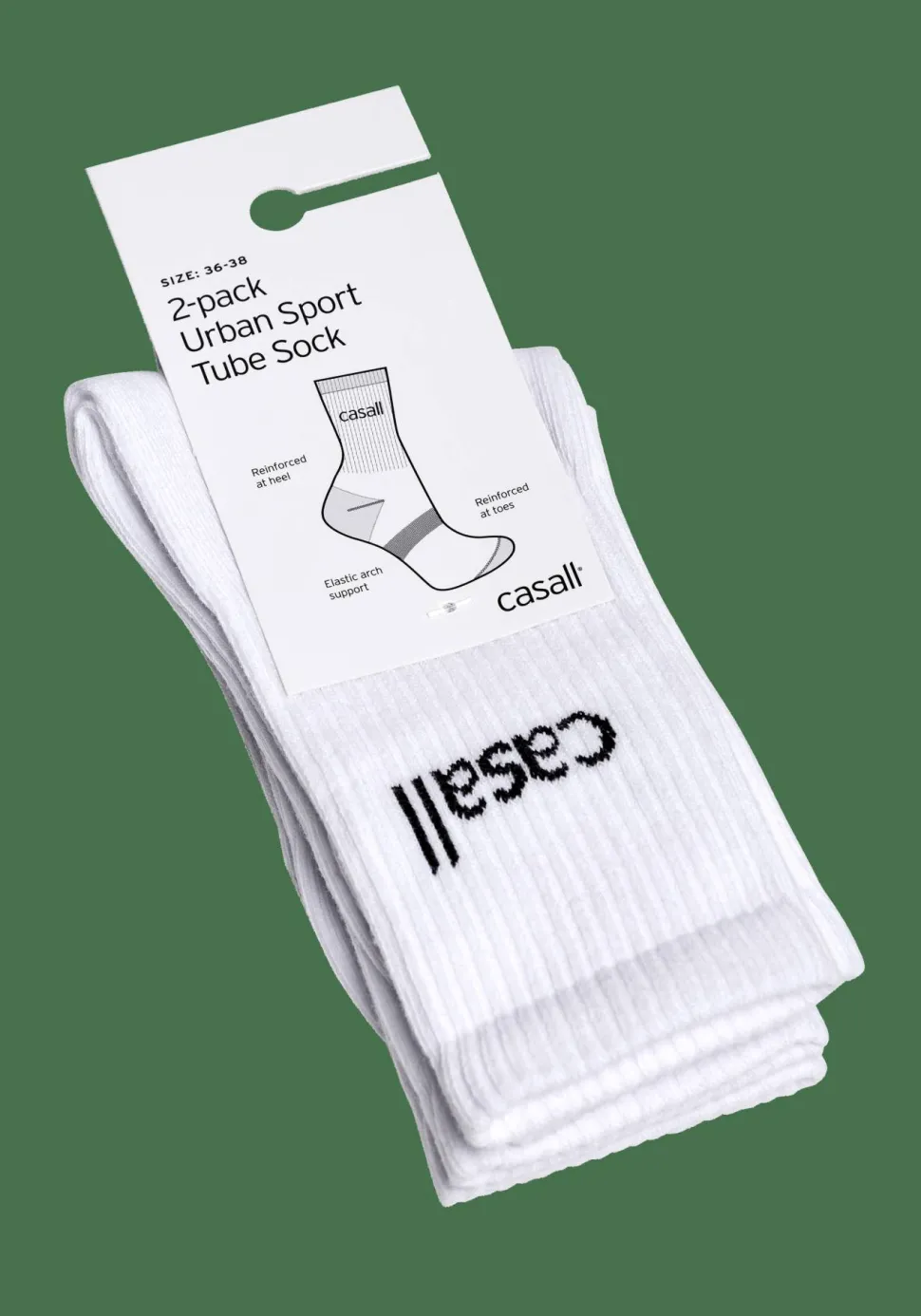 Casall Unisex Urban Tube Sock 2-Pack White