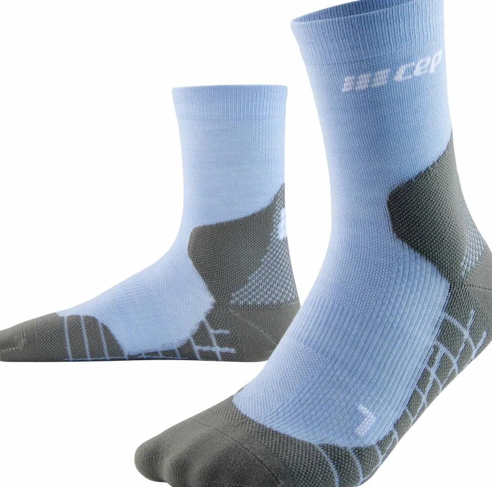 CEP Men's Hiking Light Merino Mid Cut Compression Socks Light Blue