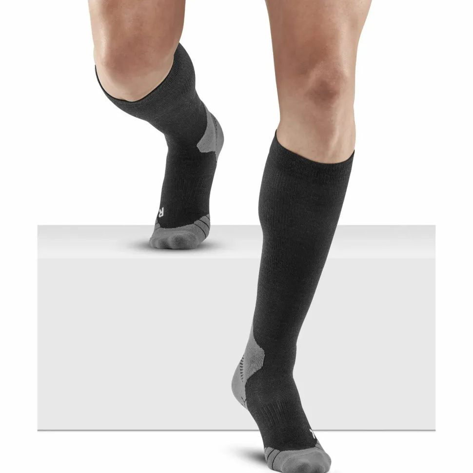 CEP Men's Hiking Light Merino Tall Compression Socks Black