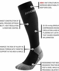 CEP Men's Hiking Light Merino Tall Compression Socks Black