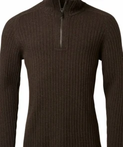 Chevalier Men's Antony Half Zip Wool Pullover Antler Brown