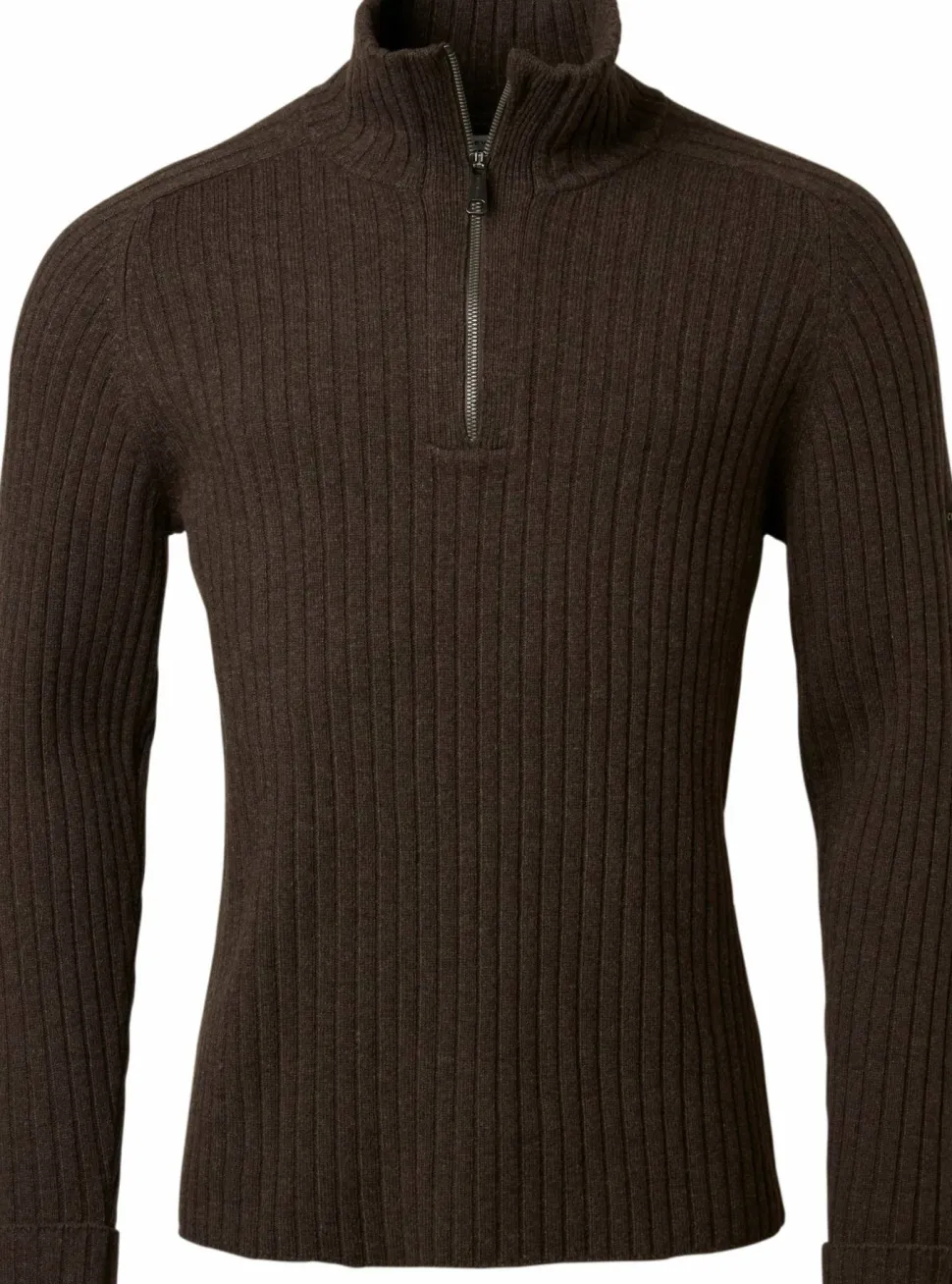 Chevalier Men's Antony Half Zip Wool Pullover Antler Brown