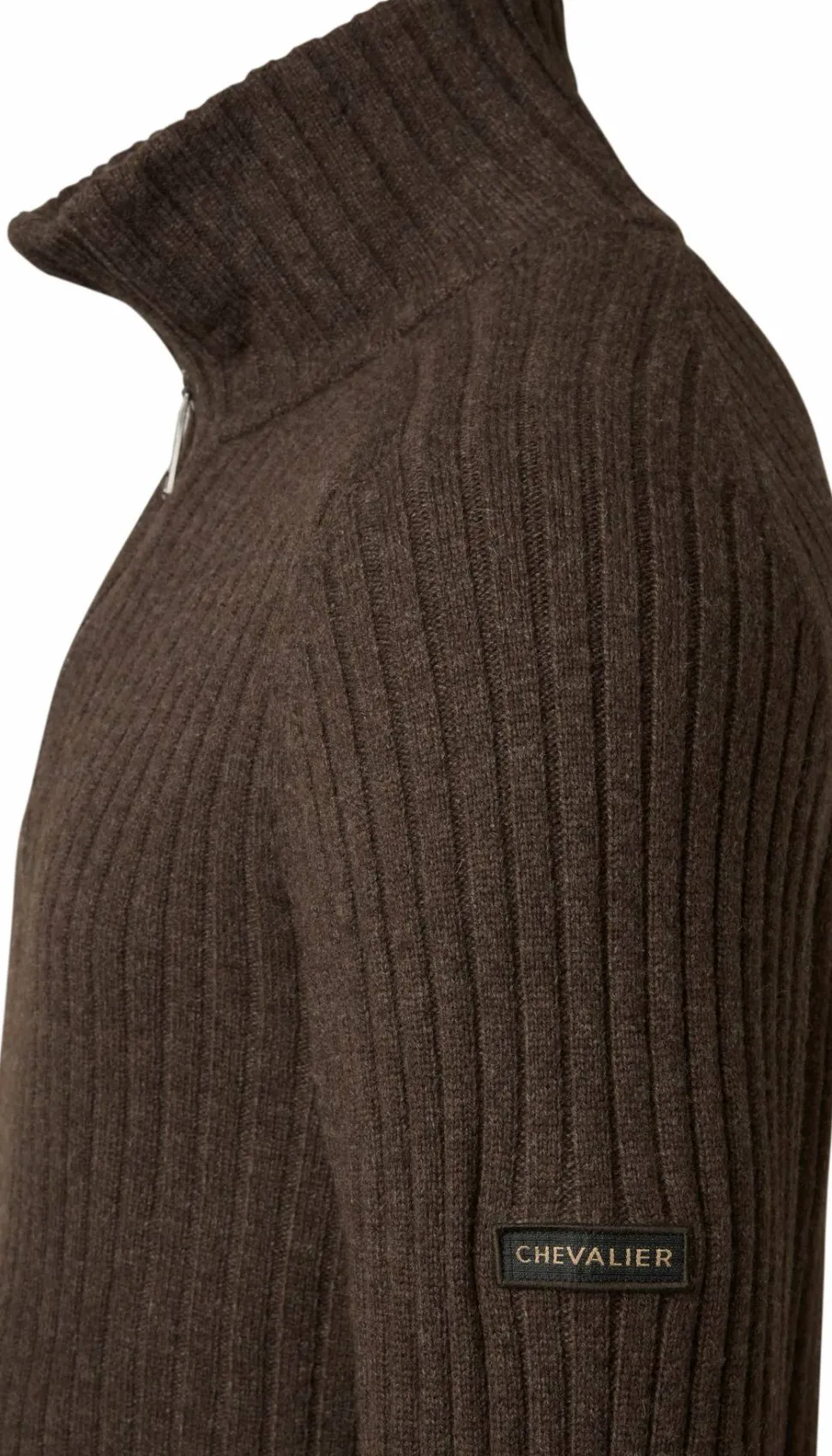 Chevalier Men's Antony Half Zip Wool Pullover Antler Brown