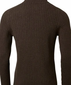 Chevalier Men's Antony Half Zip Wool Pullover Antler Brown