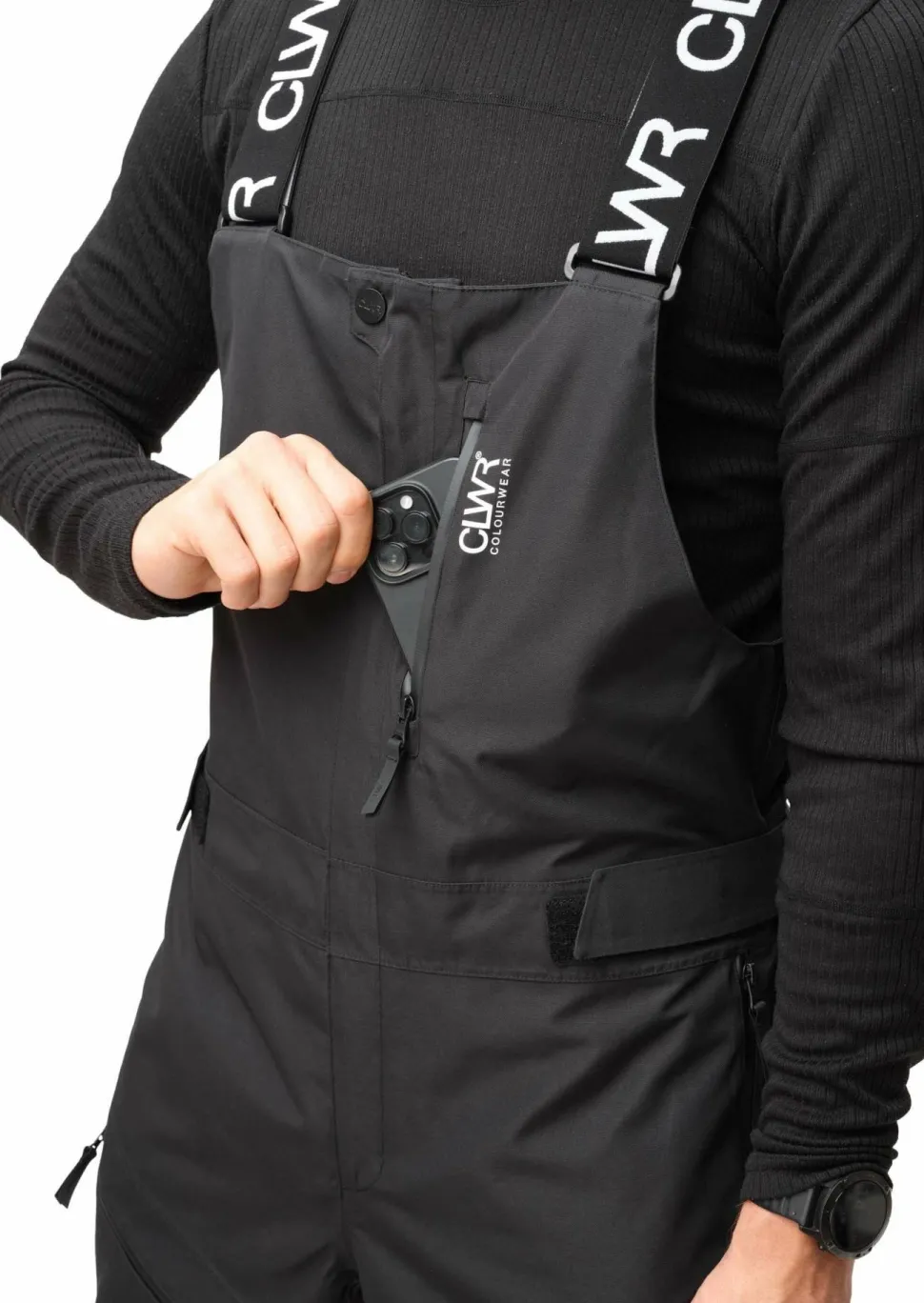 ColourWear Men's Slash Bib Pants Black