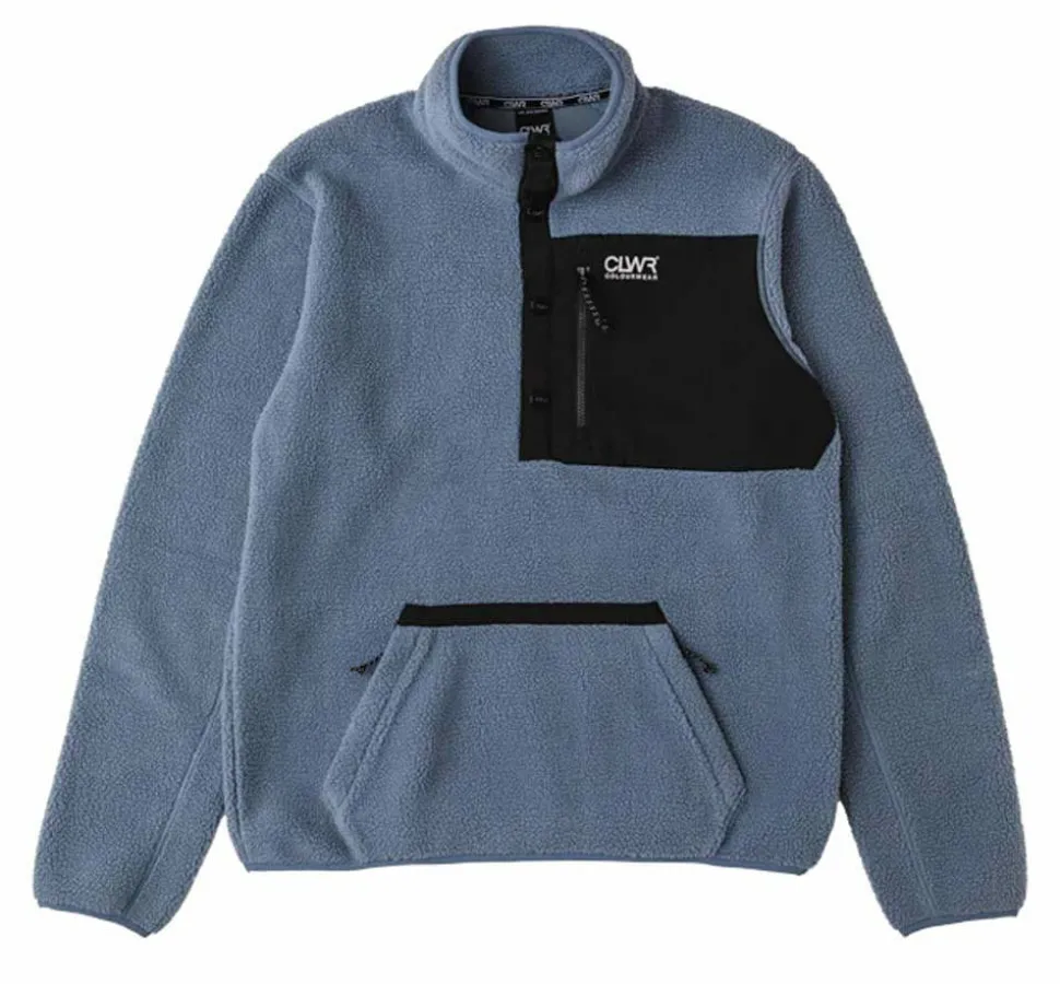 ColourWear Men's Snap Pile Grey Blue